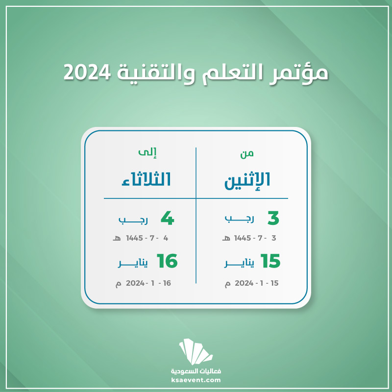 مؤتمر التعلم والتقنية 2024 فعاليات السعودية