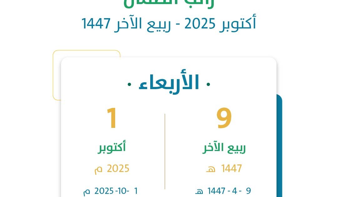 راتب الضمان أكتوبر 2025 - ربيع الآخر 1447 - عالم الفعاليات