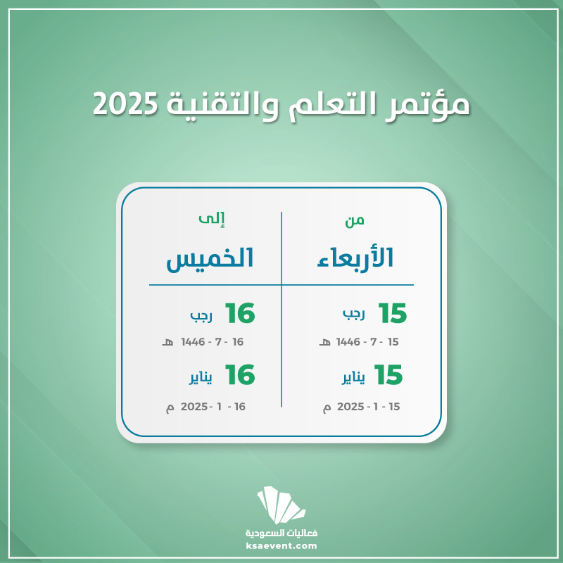 مؤتمر التعلم والتقنية 2025 - فعاليات السعودية